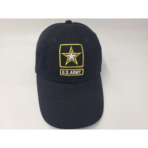 Vintage US Army Eagle Crest Adjustable Hat Cap United States USA Military Black